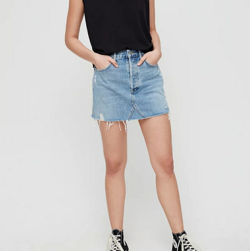 Agolde Quinn denim mini skirt